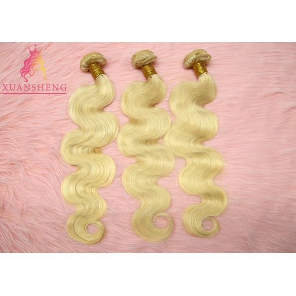 100% Virgin Hair 613# Blonde Body Wave Hair Extensions Colorable