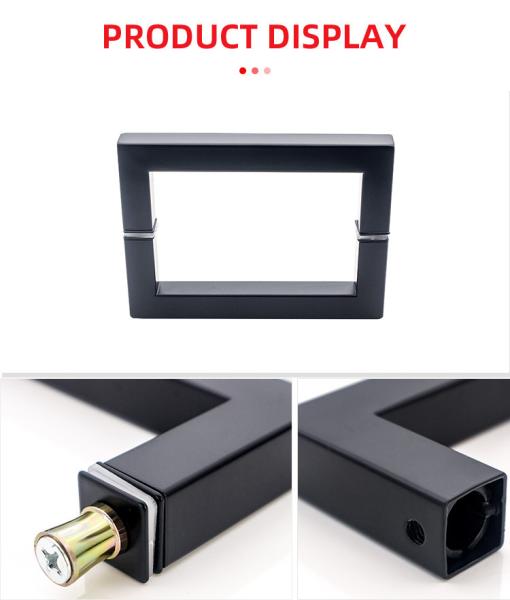 Matte Black Square Shower Glass Door Handle SS304