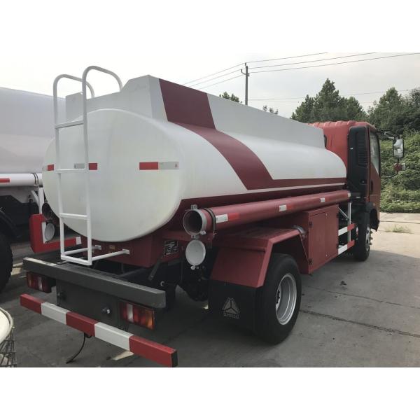 Red Color 85kw Fuel Oil Truck 5m3 Capacity With Pump And Gun CCC