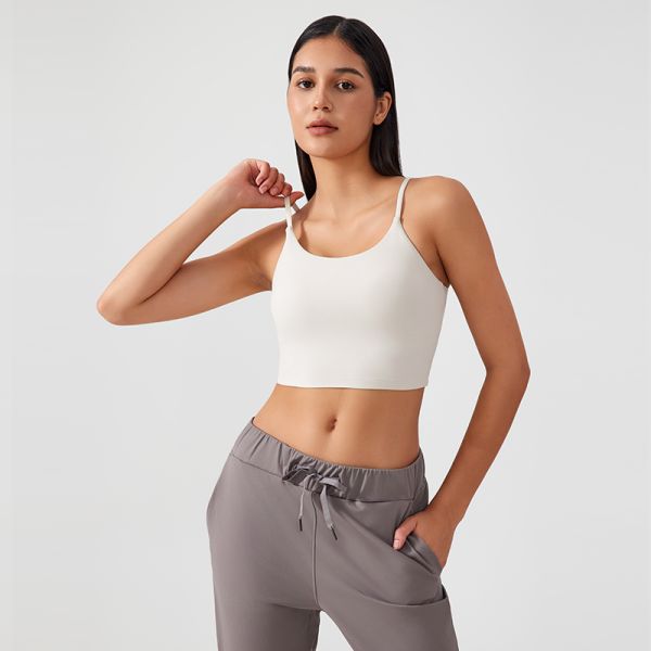 Pink Spaghetti Strap Cropped Yoga Tank Top High Waisted Leggings Set for Yoga