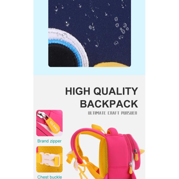 Penguin Waterproof Kids Backpack 3D Baby Toddler Children School Bag Kindergarten