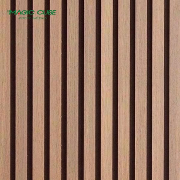 Natural Oiled Oak Veneer Acoustic Slat Wall Panel With Polyester Fiber Base