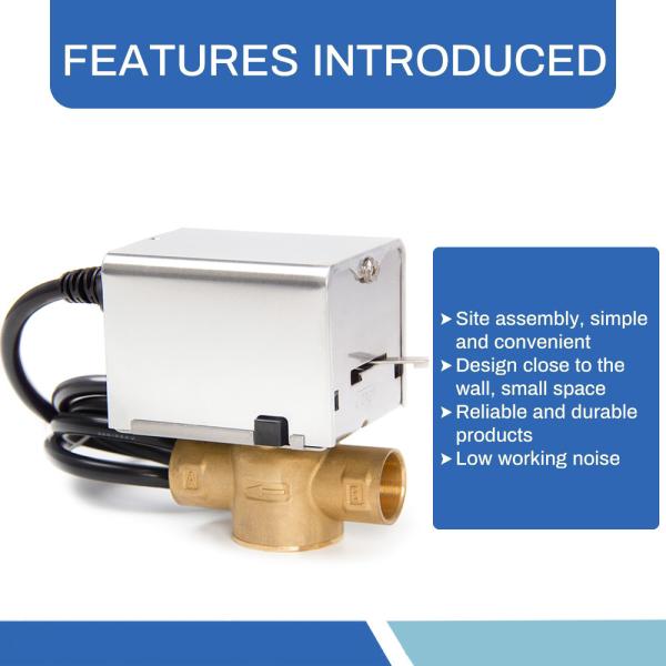 HVAC Control 2 Way Motorized Valve Pressure Relief Forged Brass