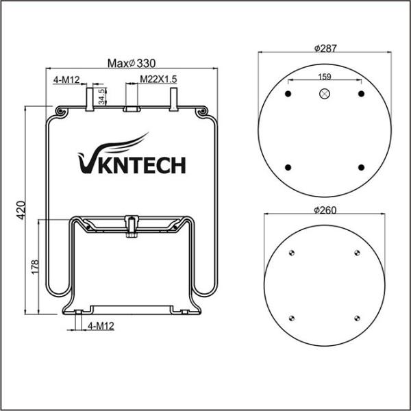 Воздушные подушки тележки Firestone варочных мешков W01-M58-6364 прицепа для трактора 813MB 4st