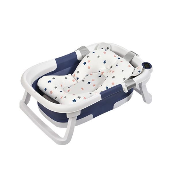 Banheira de banho para bebés recém-nascidos Conjunto de almofada macia de plástico TPE Banheiras de banho para crianças dobráveis