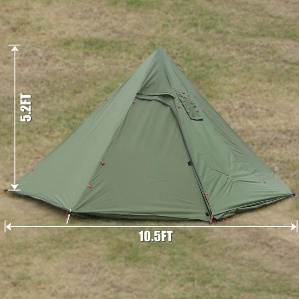 PU3000mm Ultralight Portable Camping Tent With Flue Pipe Window