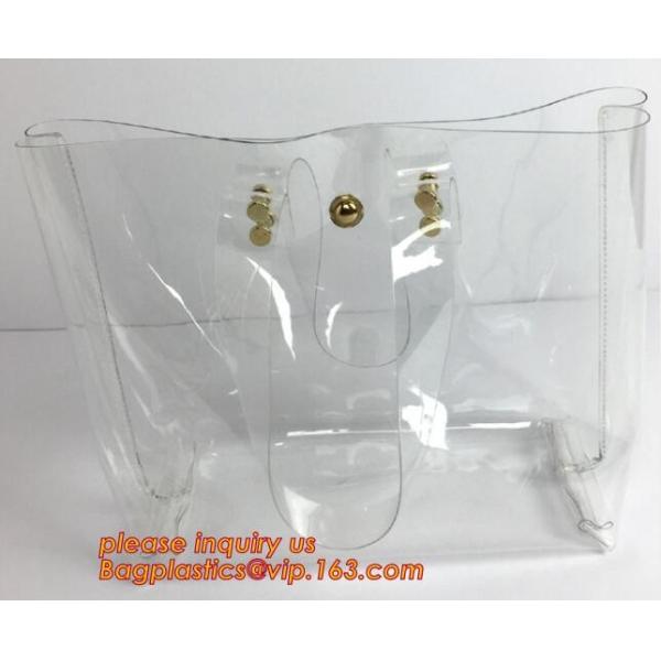 Clear Tote Bags Handbag PVC Women Shoulder Fashion Transparent Beach Bag, PVC Women Bags Tote Beach Handbags, eco zipper