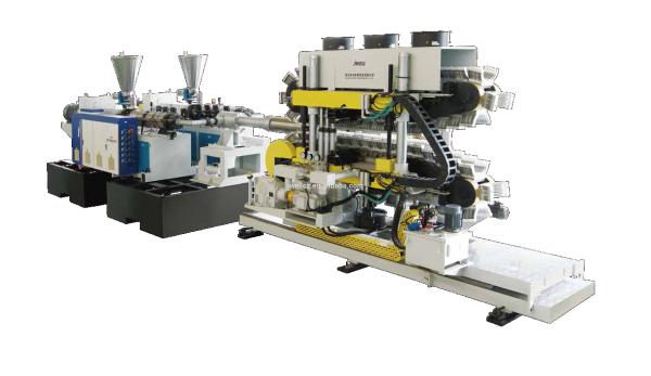 Conduit Pipe Extrusion Line , Plastic Pipe Manufacturing Machine Wall Corrugated