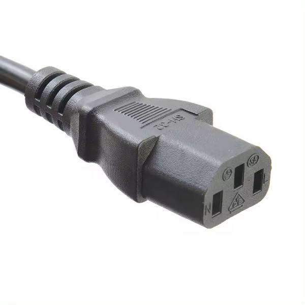 Electrical Plug 1.5M or Customized Cable Length European Power Cord of Pure Copper AC 3 Prong Plug C13 and Ground Wire Extension