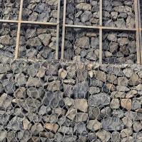 la norme de 2m x de 1m x de 1m a galvanisé le fil hexagonal Mesh For Retaining Walls de cage en acier de pierre