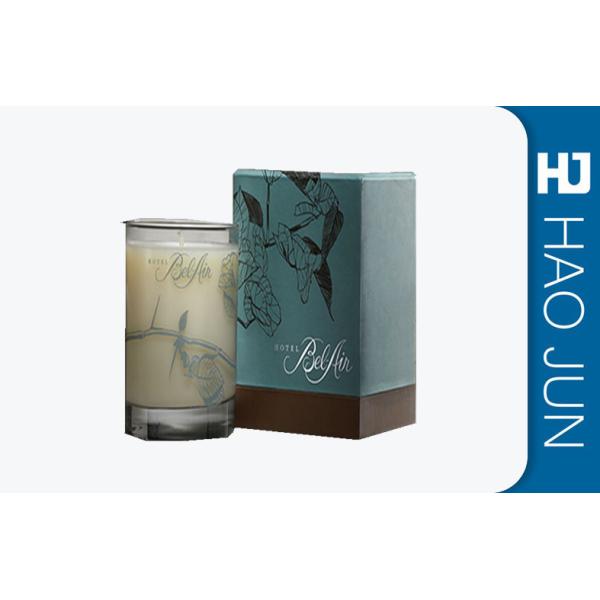 Matt Finish Luxury Round Candle Boxes Sponge Silver Hot Stamping Logo
