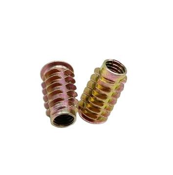 BS Wood Insert Lock Nut M8 Nuts Flat Head Trapezoid For Wood Furniture