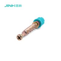 Boulon d'écartement Minifix JINHAN JH-2083, longueur 40 mm et finition texturée, connecteur à came en nylon et acier au carbone laminé à froid pour armoires et penderies