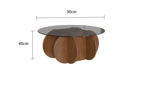 Redonda chá da sala de visitas acrílica luxuosa clara simples da mesa de centro da madeira maciça