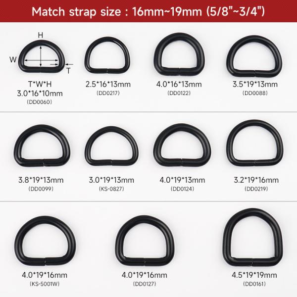 Bag Strap D Ring Hardware Dee Loop Metal D-Ring Buckle Clasp 19mm for DIY Accessories