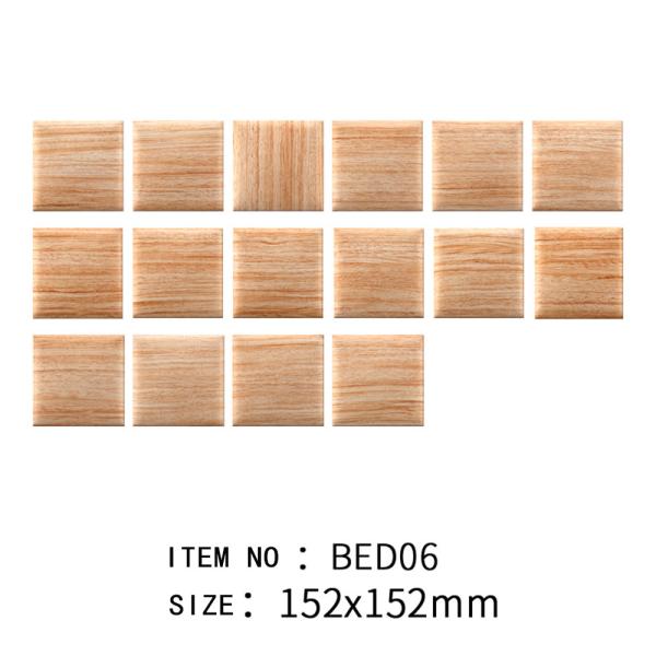 Light Yellow Wood Grain Wall Tile 152x152mm White Body Clay