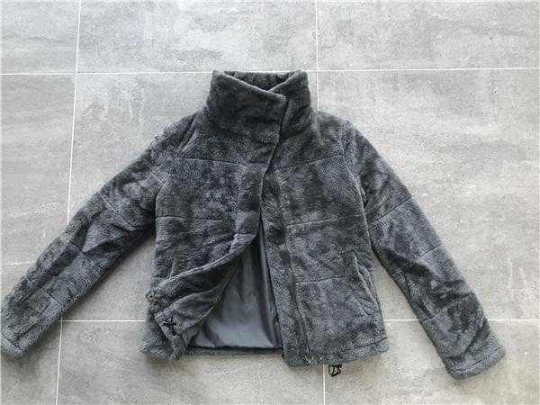 Charcoal Ladies Faux Fur Coats Regular Length Faux Fur Women'S Jacket TW8504