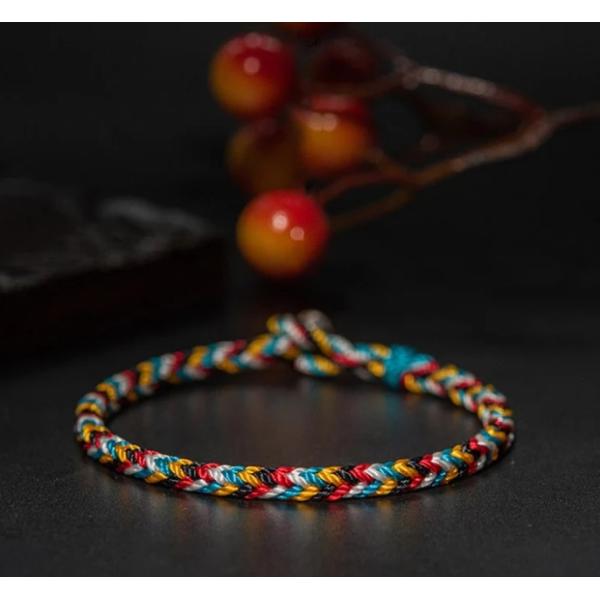 Tibet Handmade Mystical Bracelet Five Color Thread Protection Braid String Bracelet