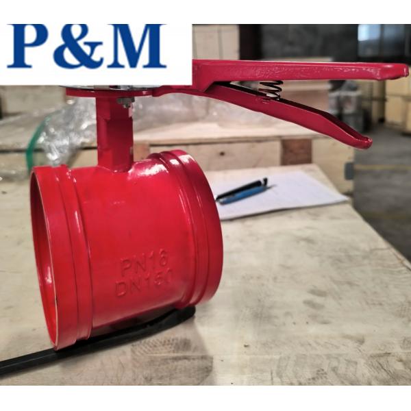 AWWA/ANSI DN100 grooved end butterfly valve