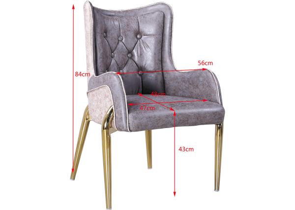 Modern 47cm 56cm Armrest Faux Leather Dining Chairs