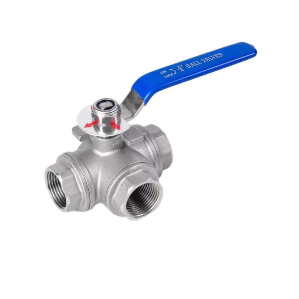 T Type L Type Stainless Steel 304 Female Thread Three Way Ball Valve