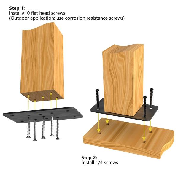 Carbon Steel Flat Straight Mending Bracket Repair Tie Plate for Furniture Wood Timber
