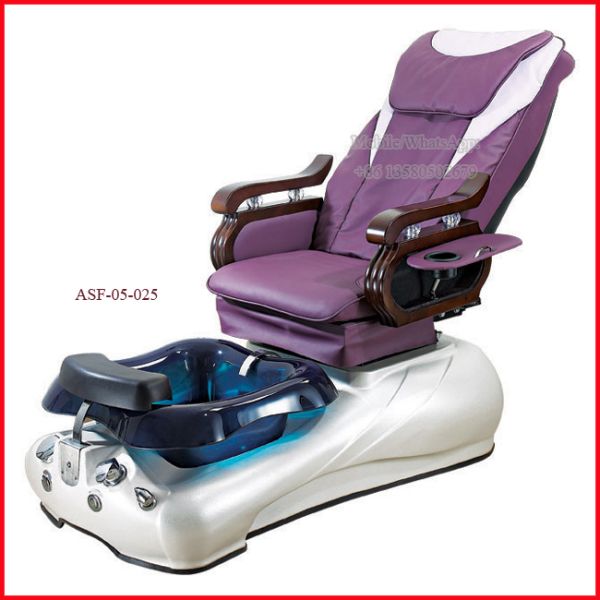 ASF-05-025 Pedicure Chair with Glass Bowl, Luxury Purple Color Pedicure Chair