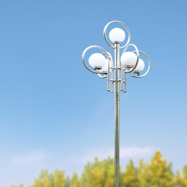 esfera exterior da luz de polo do jardim de 100w 150w 200W em volta de 5 tampões da lâmpada