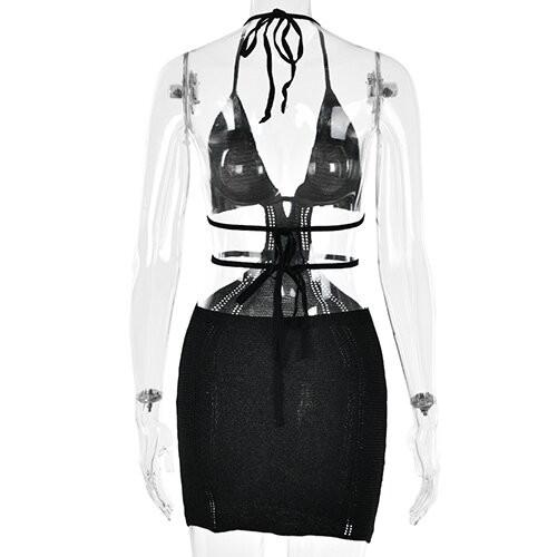 OEM maufactory Europe and the United States 2023 spring and summer new knit sweater dress sexy pure desire hot girl
