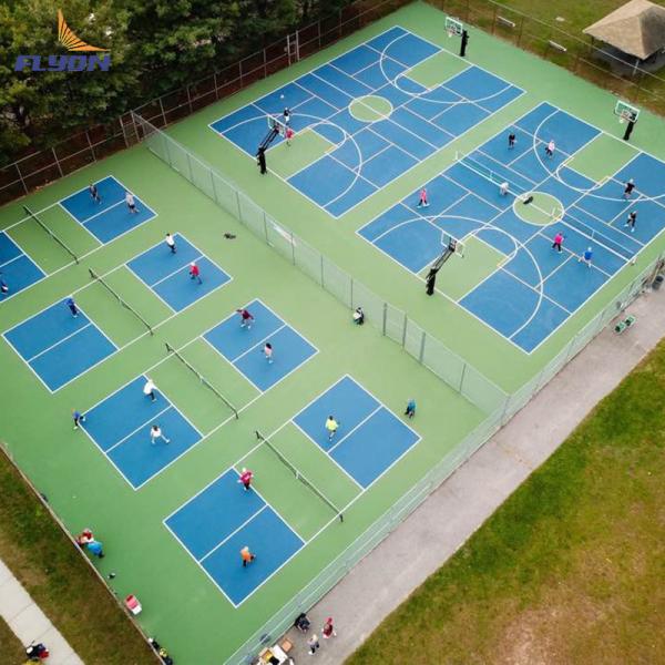 Anti Aging Portable Pickleball Courts Flooring Size Options Of 44*20ft Or 60*30ft
