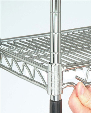 Epoxy Stainless Steel Kitchen Equipment , Adjustable Distance Heavy Duty Wire Shelving