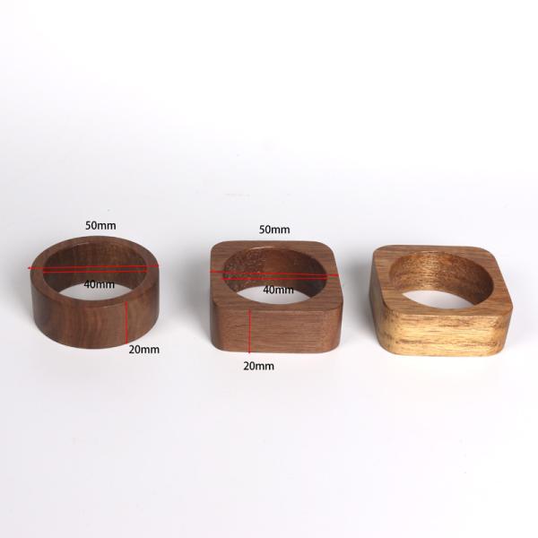 Anillo de servilletas de madera de nuez para restaurantes Anillos de servilletas de alta calidad