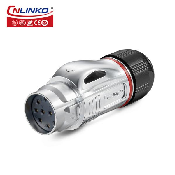BD24 Industrial Waterproof Metal Female Male IP68 10 Pin Plug Socket Cable Connector