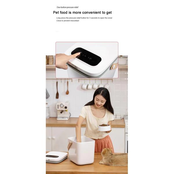 Electric Powered 13 Liter White Vacuum Airtight Food Container Storage Box for Pets
