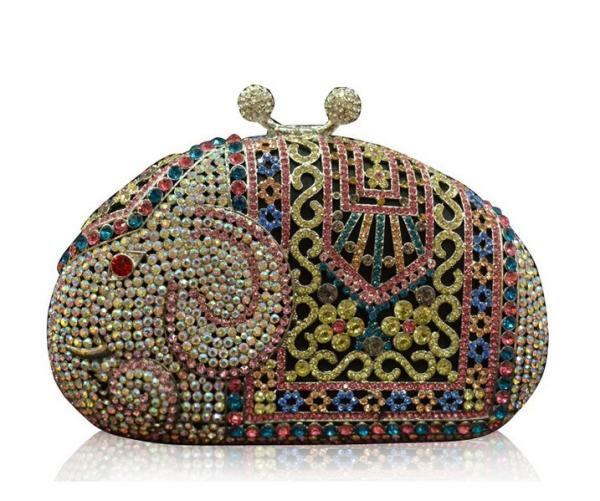 Animal hollow diamond evening bag clutch bag luxury alloy