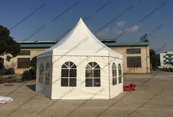 White PVC Cover Pagoda Party Tent , Waterproof Outdoor Event Tent Transparent Windows