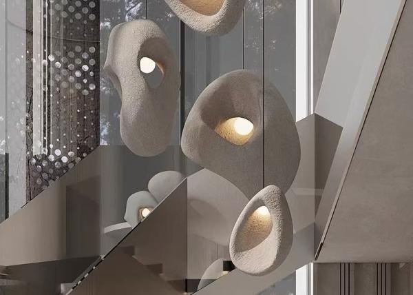 Cement and concrete and resin light fixtures travel hotel and house contemporary pendant lamp