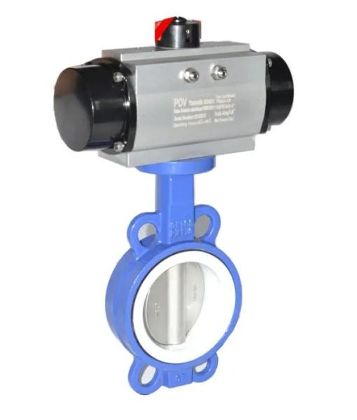 Stainless Steel Pneumatic Wafer Butterfly Valve PN16 PN25 DN50-DN300 150LB 300LB