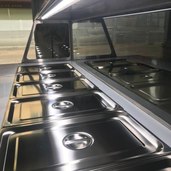 Stainless Steel Counter Top Refrigerator Pizza Salad Display With GN Pan