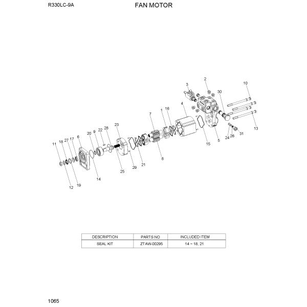 Moteur de fan 31Q4-30201 pour Hyundai R480LC9