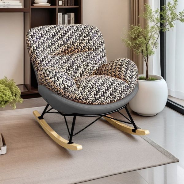 Modern Design Fabric Living Room Lounge Rocking Chair Furniture Luxury Hotel Home Leisure Single Sofa Chairs