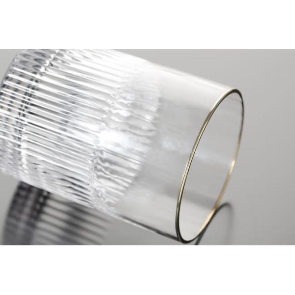 Gold Rimmed Whisky Glass Drinking Cups 370ml 13 Ounce Hand Blown Glass Tumblers