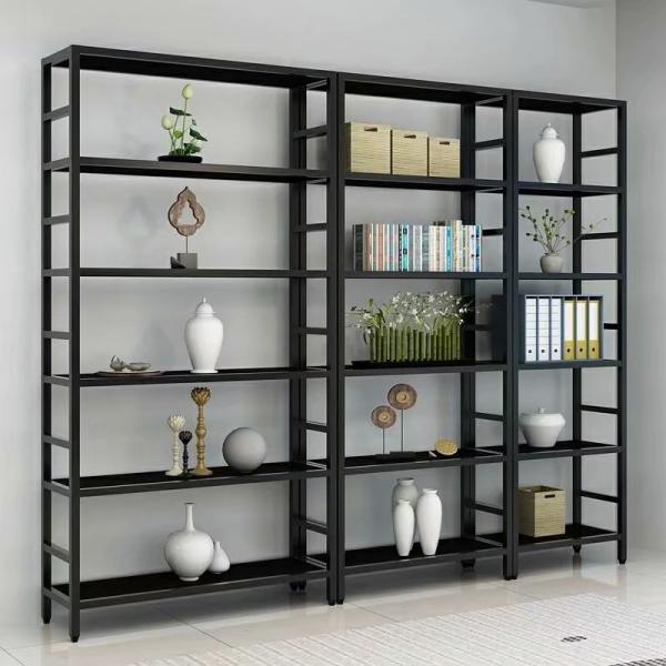 Double-Sided Steel-Wood Bookshelf for Library/Book Shelf/Office Furniture/Booksh Shelf for Clothing/Shoes/Jewelry/Watch