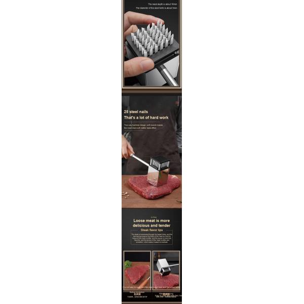 Hot 36-Blade Manual Meat Tenderizer Durable Kitchen Tool for Tenderizing Steak Turkey