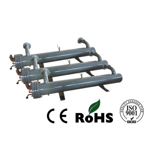 40hp Screw Chiller Shell And Tube Evaporator , Vertical Flooded Heat Exchanger