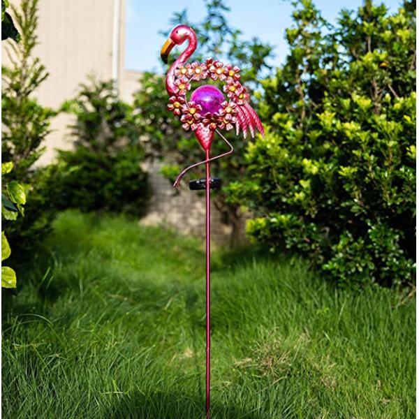 Warm White 38.6 Inch Solar Flamingo Garden Stake