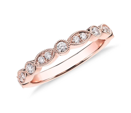 Rose Gold Jewelry 14K Natural Diamond Engagement Ring Round Cut