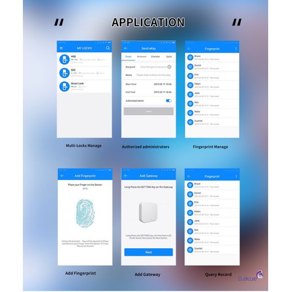 Smart Digital Door Lock with 60min Fireproof WiFi eKey APP Remote Control and 4pcs AA Alkaline Battery Smart Door Lock Manufacturer