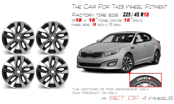 2014-2015 Kia Optima Wheels 18 OEM Factory Alloy Rim 74706