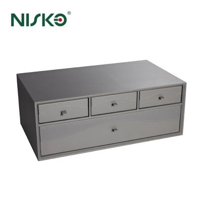 Pull out Safe Box Organizer with Fingerprint Lock+Leather Organizer Box Drawer